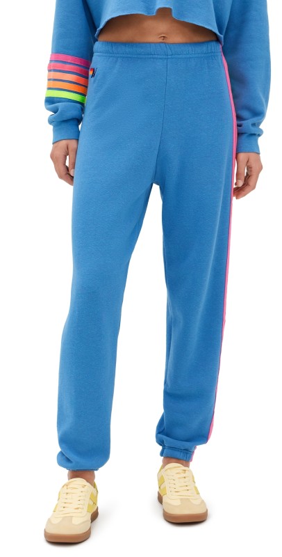 Aviator Nation 5 Stripe Sweatpants Cobalt/Neon