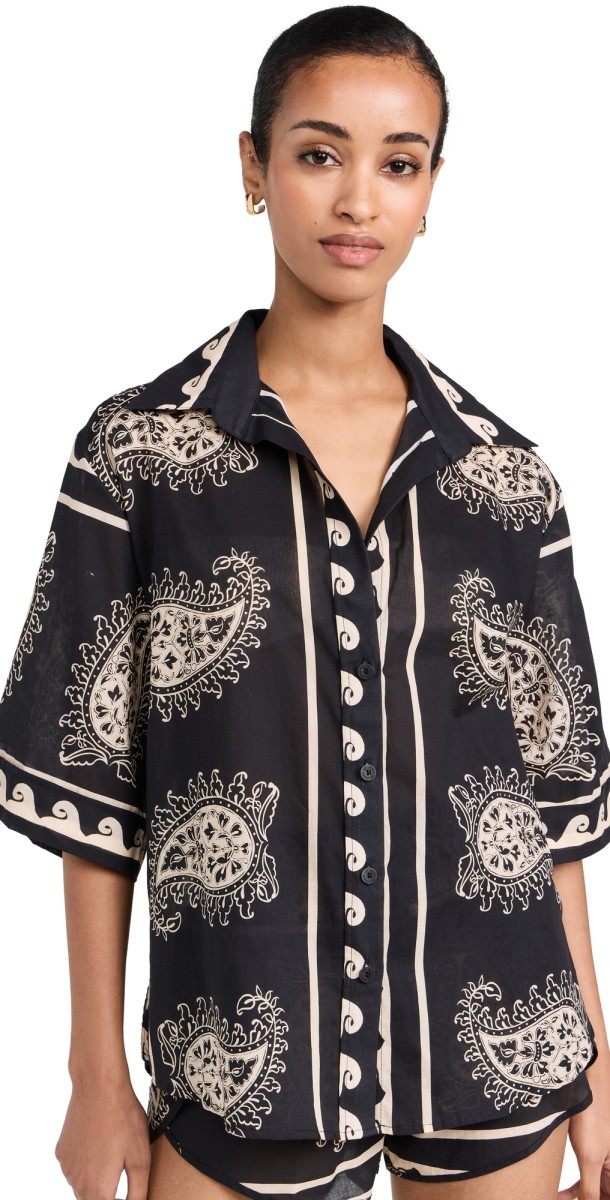 Johanna Ortiz Black Paisley Situation Shirt Paisley Black/Ecru