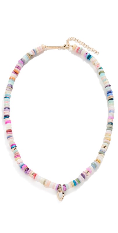 Zoe Chicco 14k Light Tone Mixed Color Opal Beads Necklace Yellow Gold