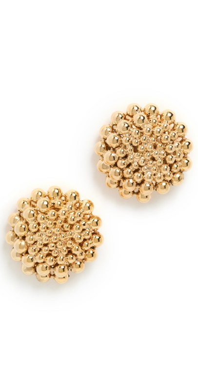 LELET NY Zoe Ballchain Button Earrings Gold