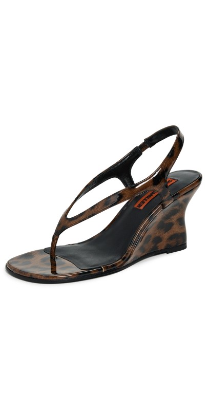 SIMONMILLER Beep Thong Wedge Sandals Leopard