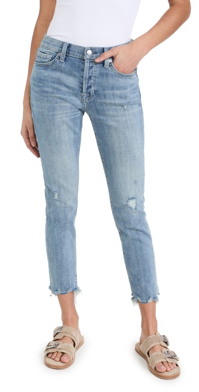 7 For All Mankind Josefina Slim Boyfriend Jeans Broken Twill Agave