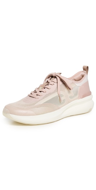 Sam Edelman Sarita Lace Up Performance Sneakers Beige/Rose Multi