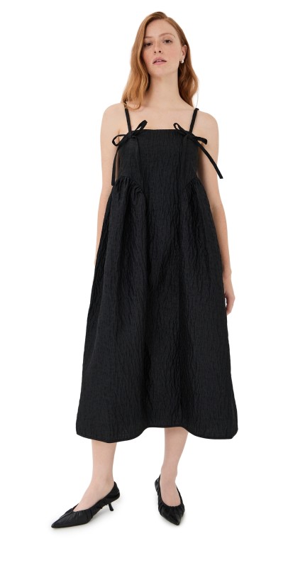 Cecilie Bahnsen Ambra Dress Lobelia Matelassé Black