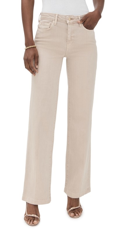 L'AGENCE Scottie High Rise Wide Leg Jeans Biscuit