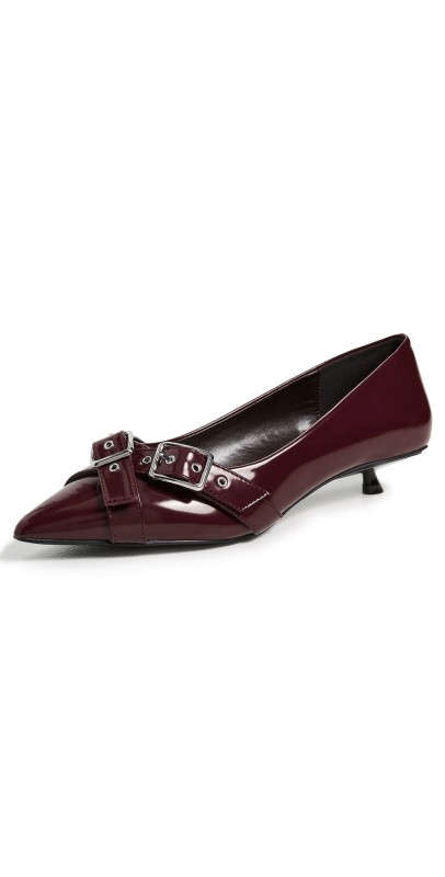Free People So 90's Kitten Heels Wine