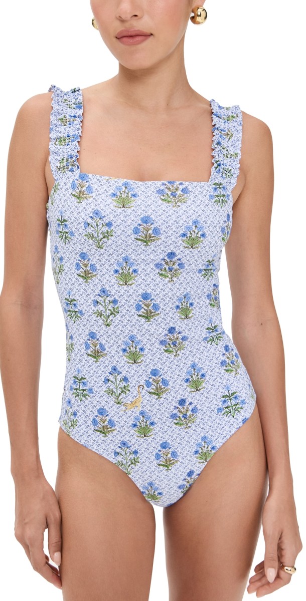 Hill House Home The Teagan One Piece Block Print, Blue