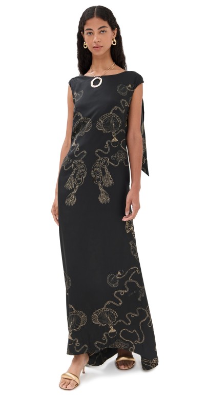 Isla & White Nelda Silk Dress Golden Hour