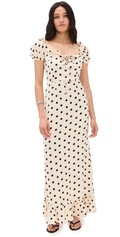 Damaris Bailey Delores Dress Ivory Polk-O-Dot Print