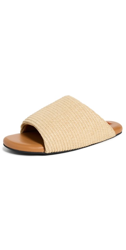SIMONMILLER Raffia Bubble Slides Natural