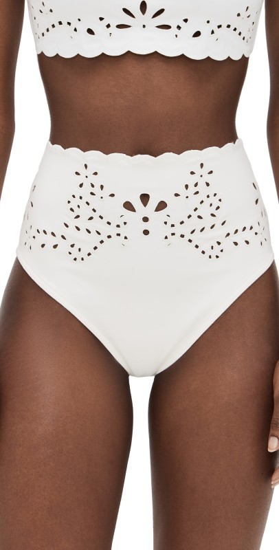 Sea Liat Swim High Waisted Bikini Bottoms White