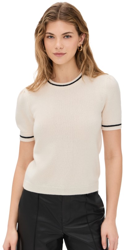FRAME The Cashmere Gathered Sweater Cream