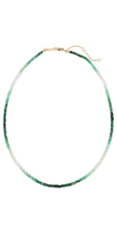 SHASHI Aisha Gemstone Necklace Emerald Ombre Floral