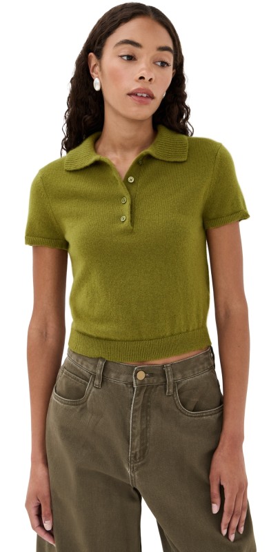 SIMKHAI Twila Cashmere Polo Pear
