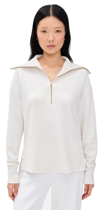Varley Larson Half Zip Sweatshirt Ivory Marl