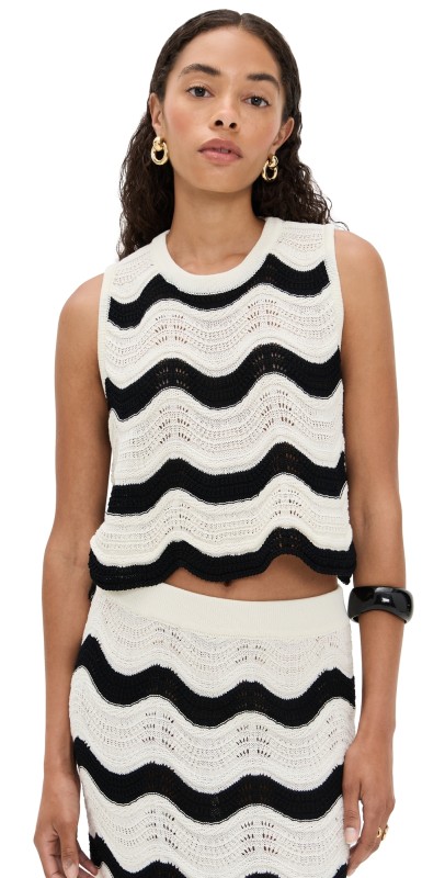 La DoubleJ Chevron Top Bicolor Ecru/Black