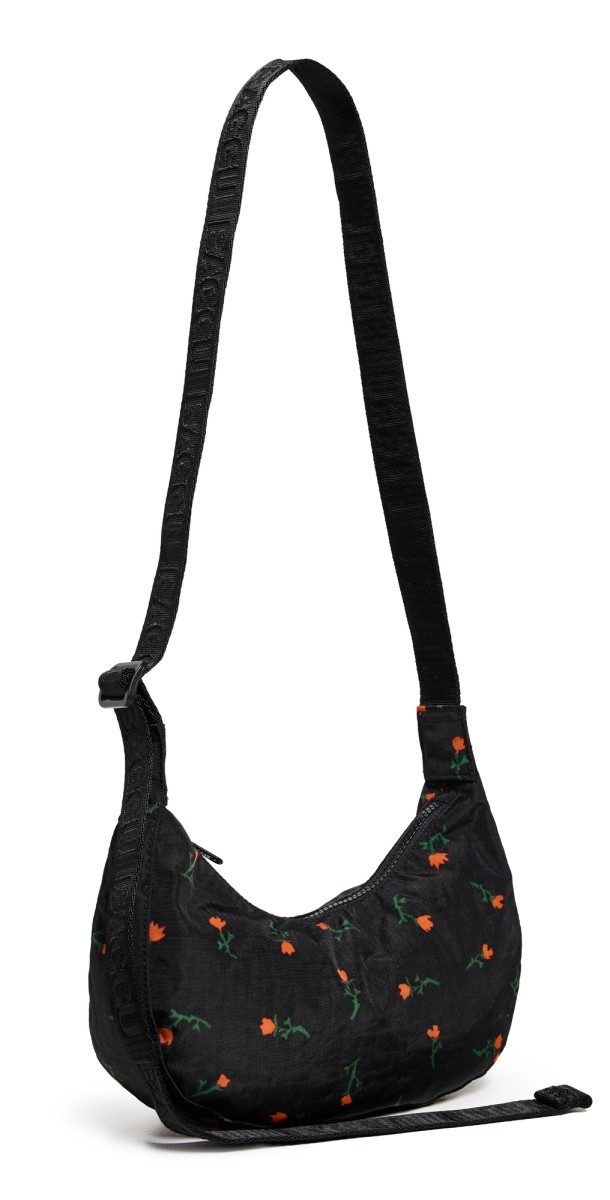 BAGGU Small Nylon Crescent Bag Painted Wildflower Painted Wildflower
