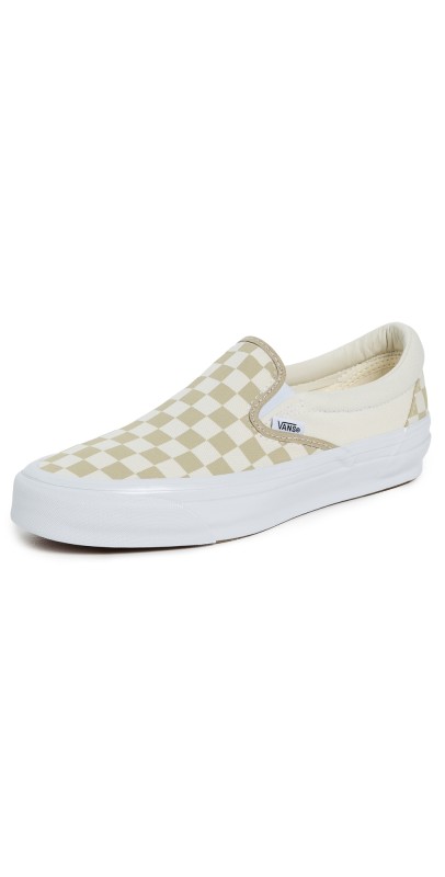Vans Classic Checkerboard Slip On Sneakers Checkerboard Eucalyptus