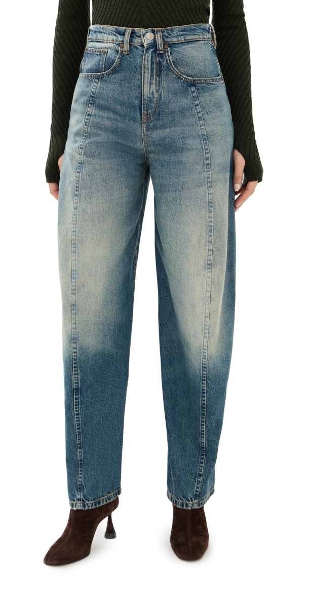 Victoria Beckham Curved Leg Jeans Classic Blue Wash