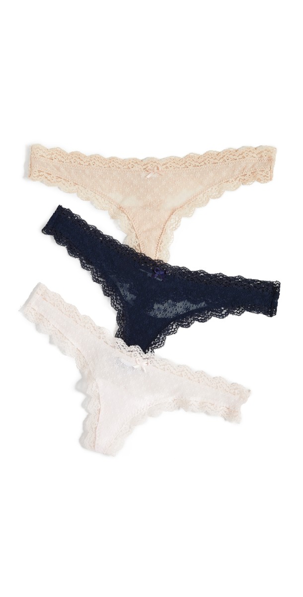 Eberjey Delirious Thong 3 Pack Midnight/Bare/Sorbet