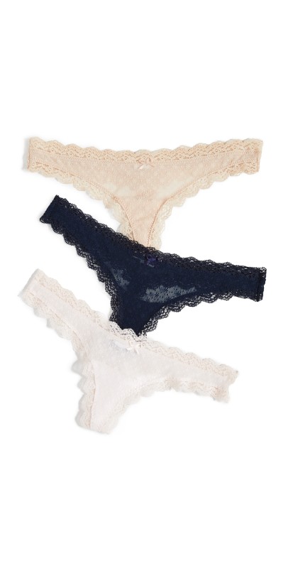 Eberjey Delirious Thong 3 Pack Midnight/Bare/Sorbet