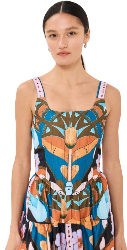 Lug Von Siga Rosalie Top Black/Blue Multicolor Print