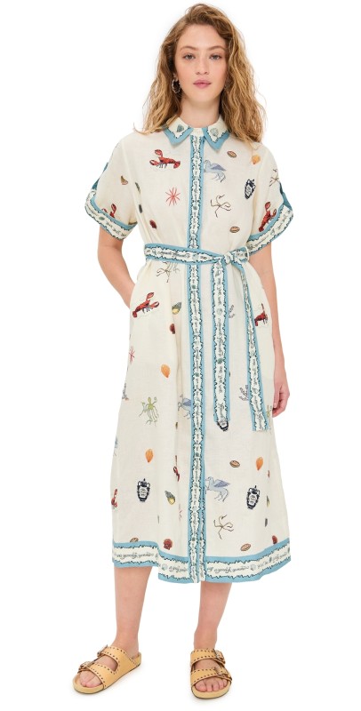ALÉMAIS Sandy Embroidered Shirtdress Multi