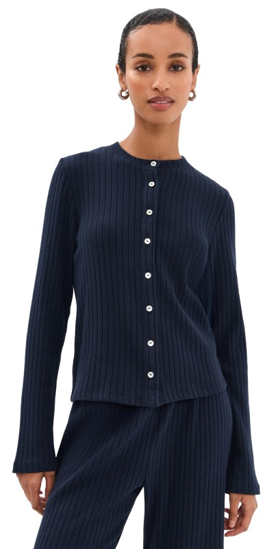 DONNI. The Sweater Rib Cardi Navy