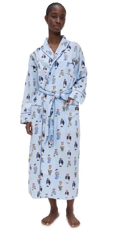 Polo Ralph Lauren Allover Bear Heritage Robe Oxford Blue
