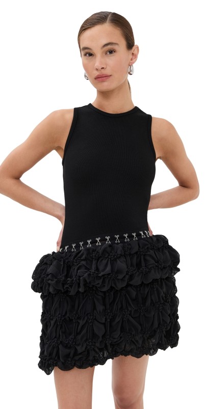 ROKH Broken Tulle Sleeveless Dress Black