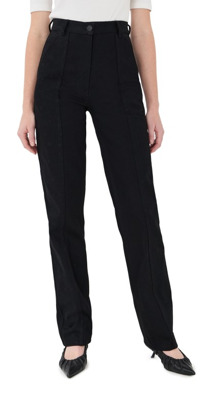 Cecilie Bahnsen Embroidered Denim Bliss Trousers Black