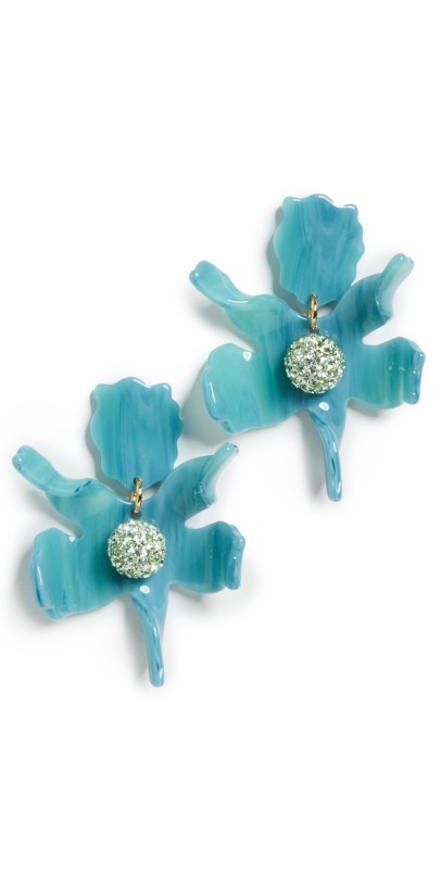 Lele Sadoughi Small Crystal Lily Earrings Azur