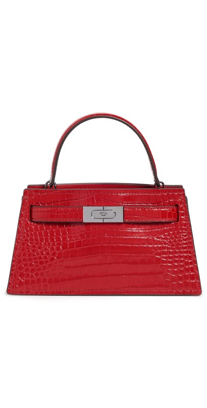 Tory Burch Petite Lee Radziwill Croc Bag Red Sky