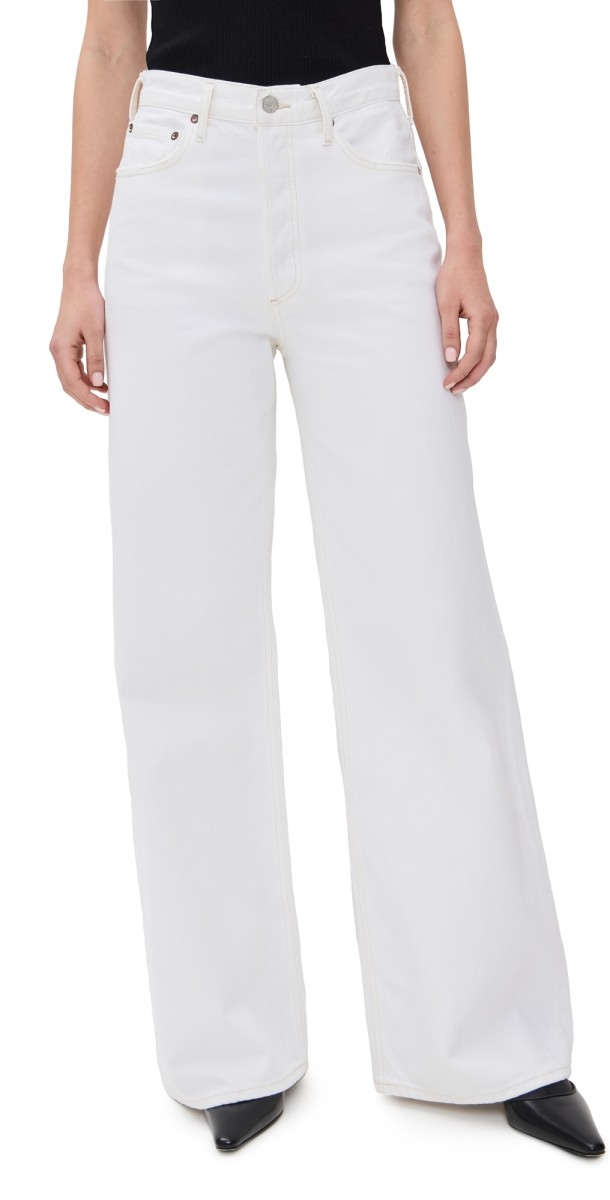 AGOLDE Dame Jeans: High Rise Wide Leg Milkshake
