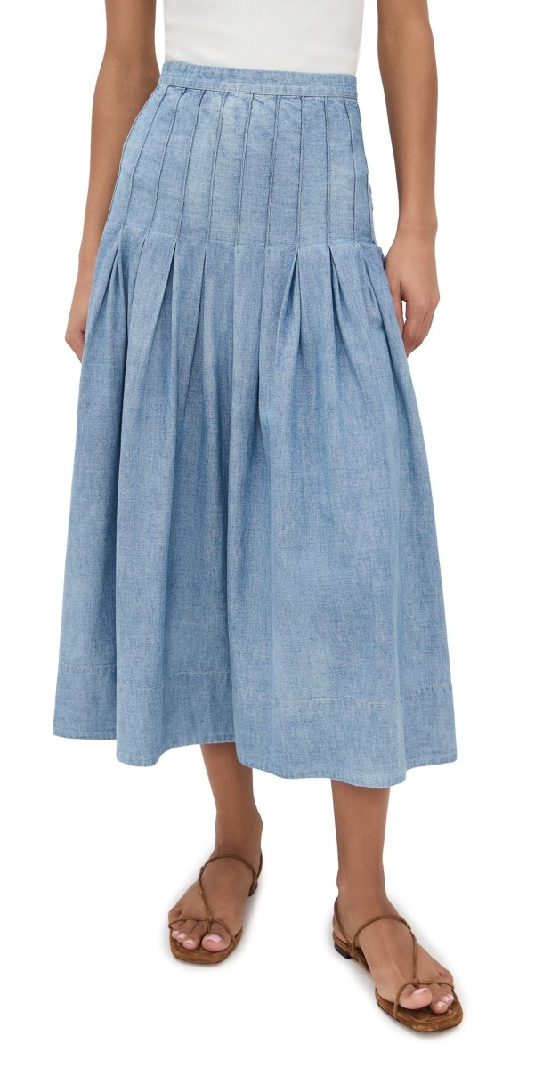 THE GREAT. The Rhythm Skirt Boiler Wash