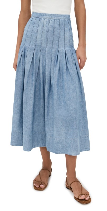 THE GREAT. The Rhythm Skirt Boiler Wash