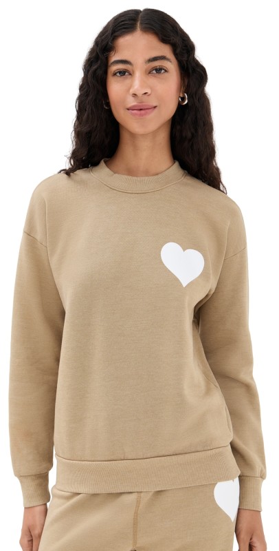SPRWMN Heart Sweatshirt Latte/White