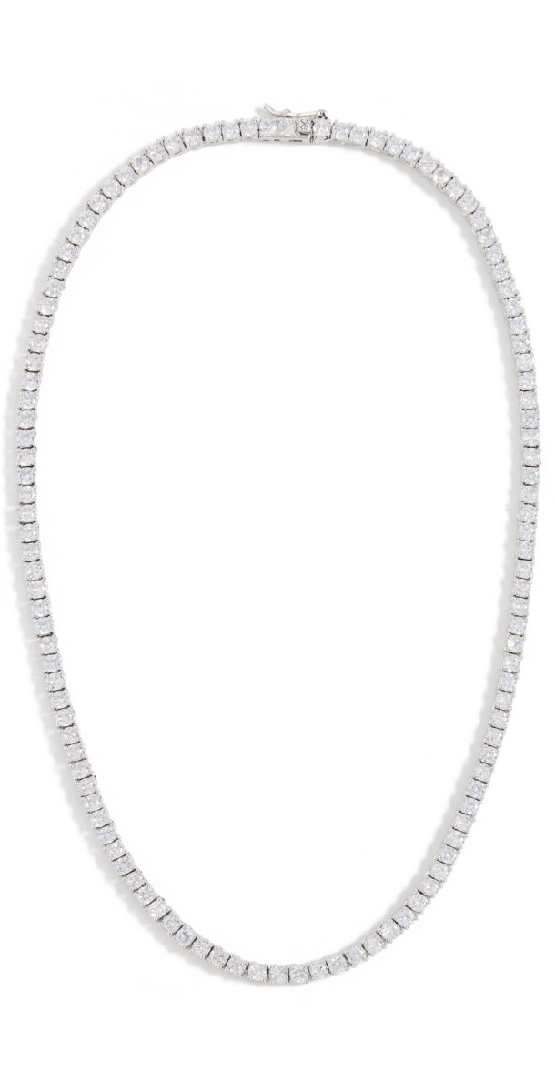 SHASHI Medium Tennis Necklace Silver