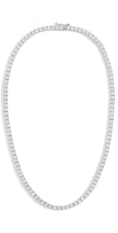 SHASHI Medium Tennis Necklace Silver
