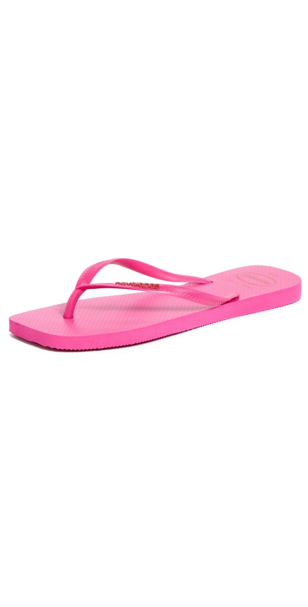 Havaianas Slim Square Logo Pop Up Sandals Pink Flux