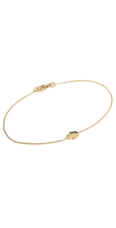 Jennifer Meyer Jewelry Mini Hamsa Bracelet 18K Yellow Gold