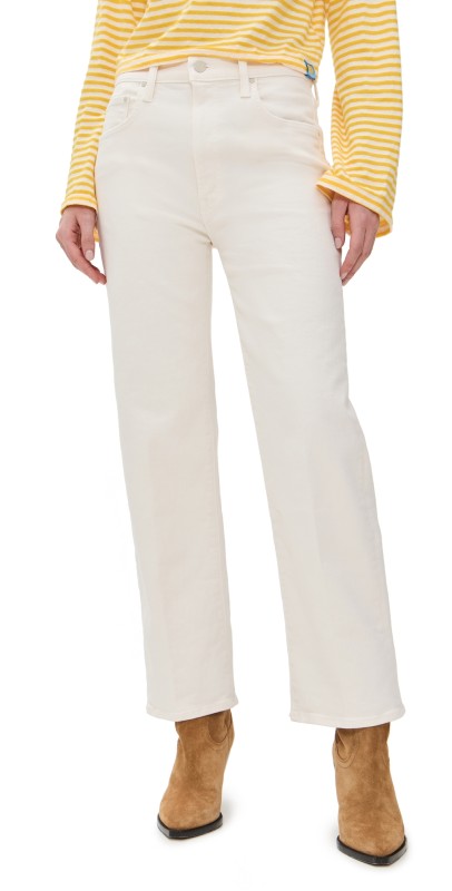 MOTHER The Rambler Zip Ankle Jeans Cream Puffs