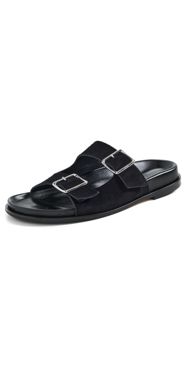 AEYDE Meena Suede Cow Leather Sandals Black