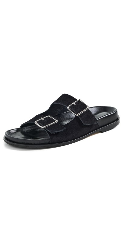 AEYDE Meena Suede Cow Leather Sandals Black
