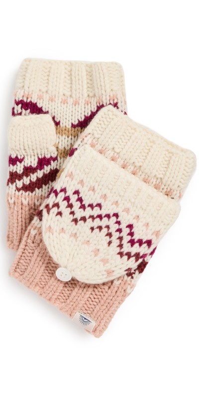Faherty Color Pop Fair Isle Mittens Brow