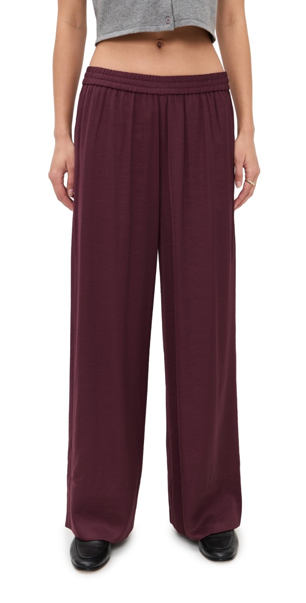LE BOP Arden Satin Pants Mahogany