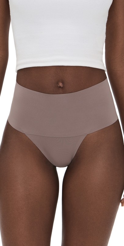SPANX High Rise Thong Smoke