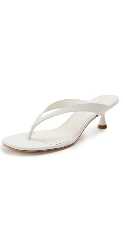 Reformation Sophie Heeled Sandals White Leather