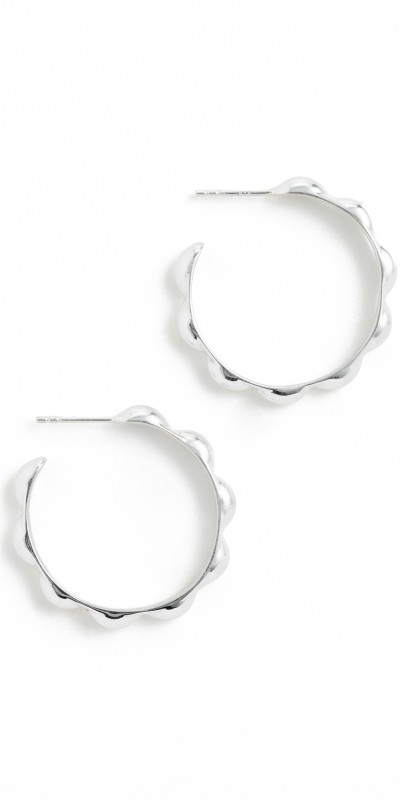 Sophie Blake Selena Scalloped Hoops Silver