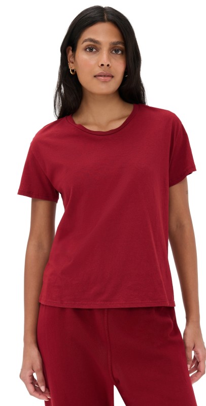 perfectwhitetee Harley Cotton Short Sleeve Boxy Tee Maple